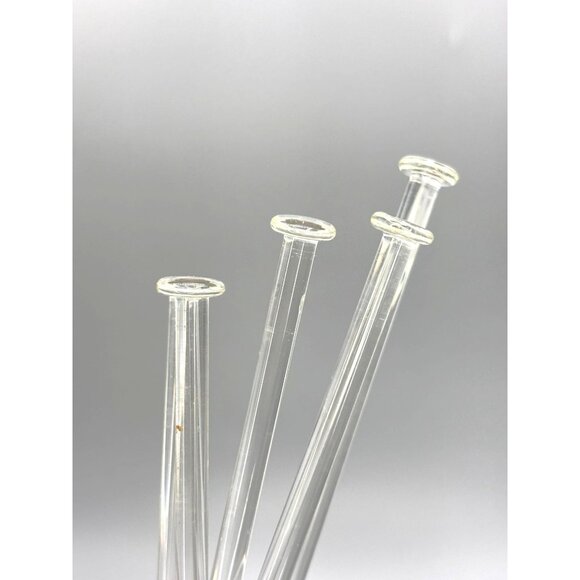 Vintage Glass Swizzle Sticks & Spoons- Set Of 10 For Cocktails & Beverages - Picture 2 of 6